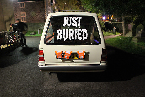 All the work from Trick or Treat is now online and available to buy, Including the online release of Blood Bags and Grimmm
Both are an edition of 10 only!
There’s also original artwork from the artists involved, a full colour fanzine with vinyl stickers, prints and a lot of photos from the opening night. Amazing costumes Bristol. Thanks for coming out and making my Halloween.
Special thanks to Hangfire for being just as stupid as myself and RPM.
Also to our friends for helping out on the night The mourners, the coffin bearers, Robbie, Alex, Ali, Eliot, Kadi, Jessica, Tash, TJ, Ricky, Jamie, Henry and Alex.
And of course our generous sponsors Ripe Digital, White Duck, Ironlak, Think Image and the beautiful people at The Spotted Cow.
CLICK BELOW FOR ALL THE FLICKS AND THE SHOP
http://wehangfire.com/#exhibitions