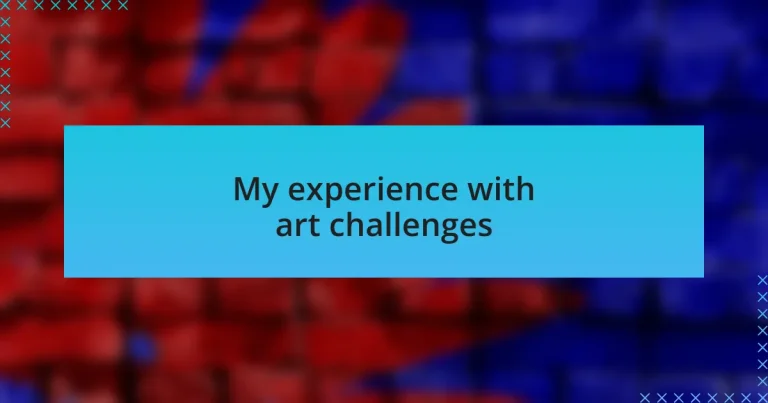 My experience with art challenges