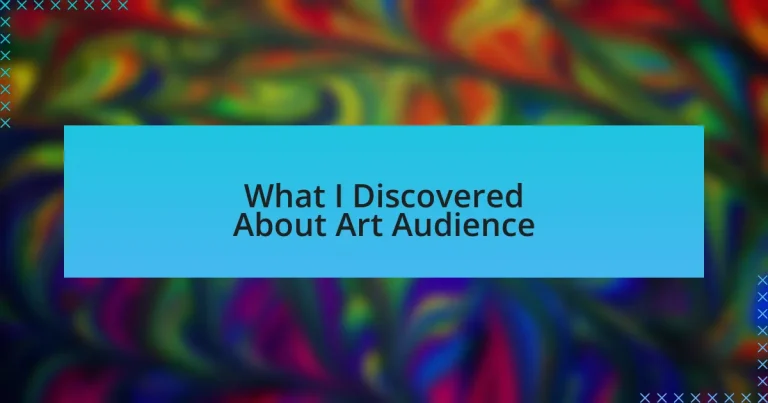 What I Discovered About Art Audience